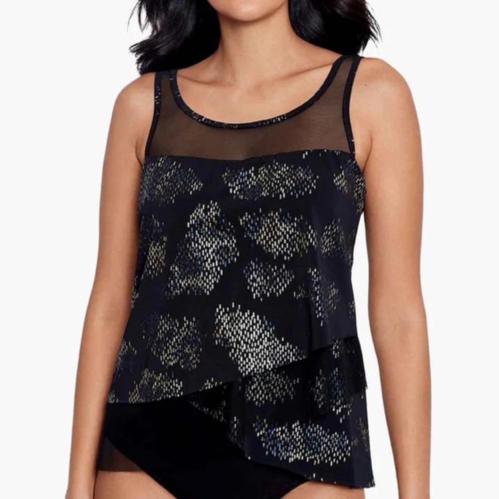 Miraclesuit $144 Mirage Tankini Top in Iridium swimsuit tank‎  10 M